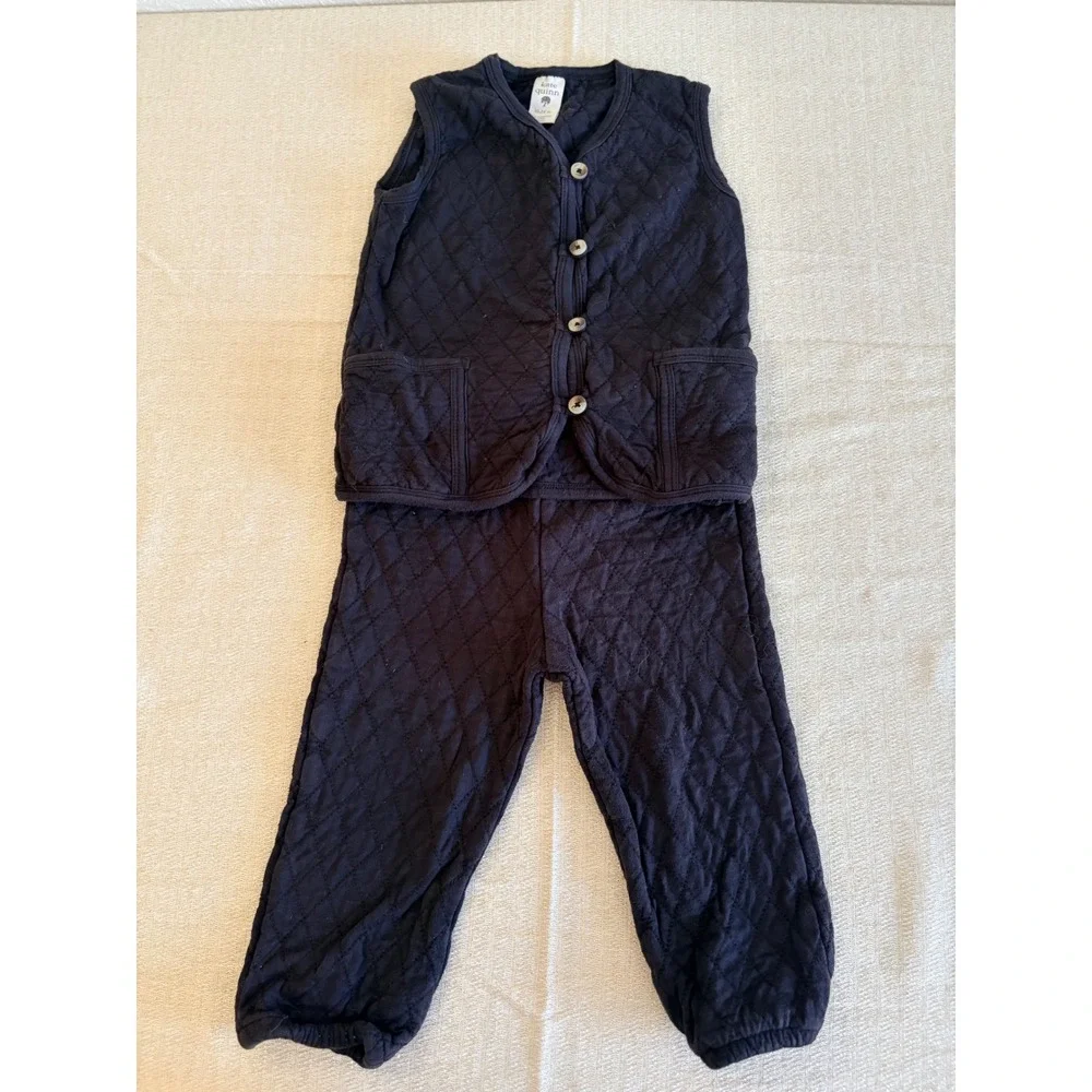 Kate Quinn Quilted Vest and Pants Set Kids 2T Navy Blue‎ matching set Soft